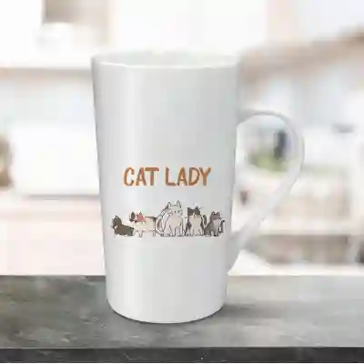 Personalizovaný hrnček na latte 470ml - Cat lady