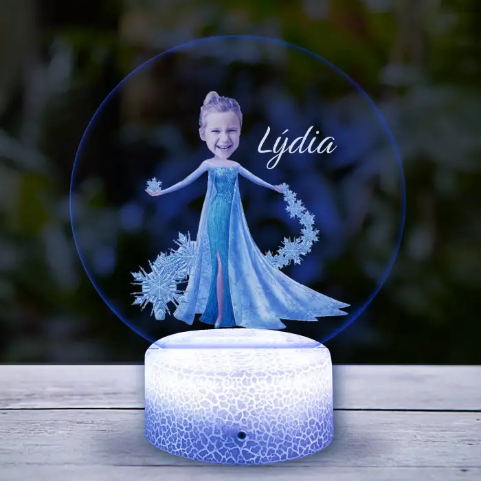 Elsa vlastné 3D led lampa