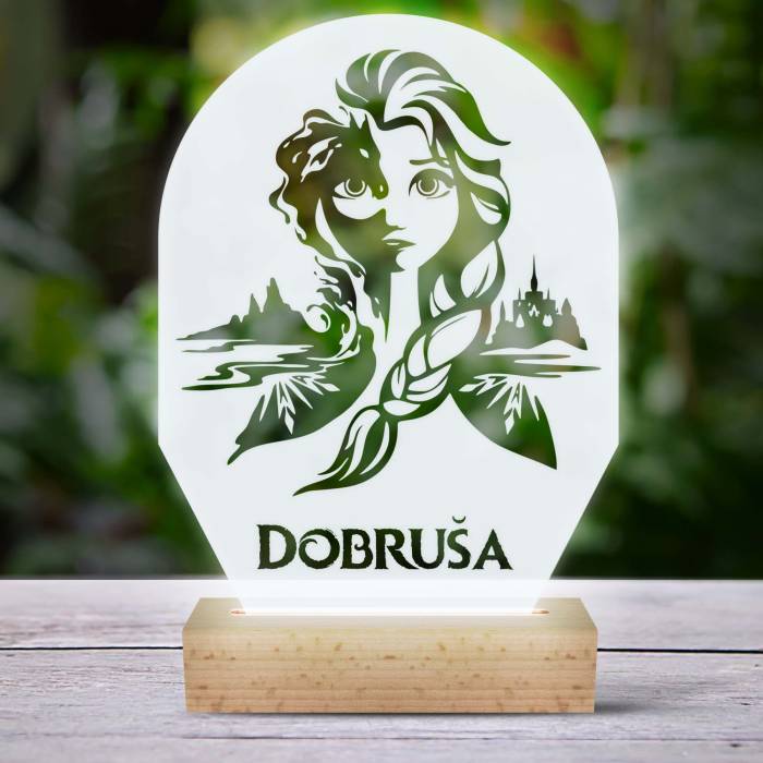 3D LED lampa personalizovaná s Elsou