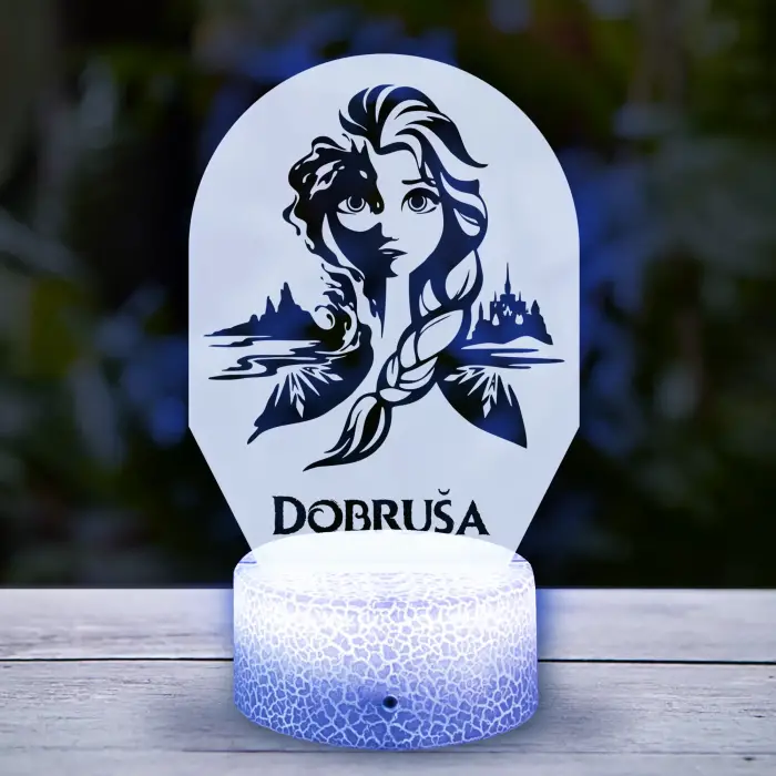 3D LED lampa personalizovaná s Elsou