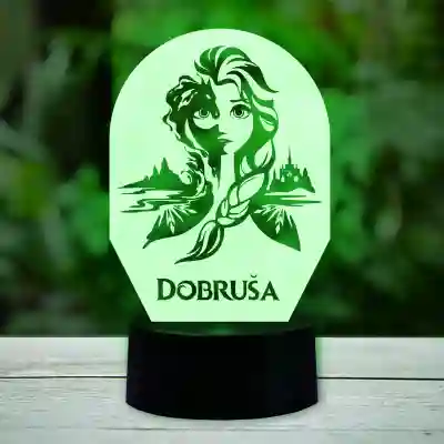 3D LED lampa personalizovaná s Elsou