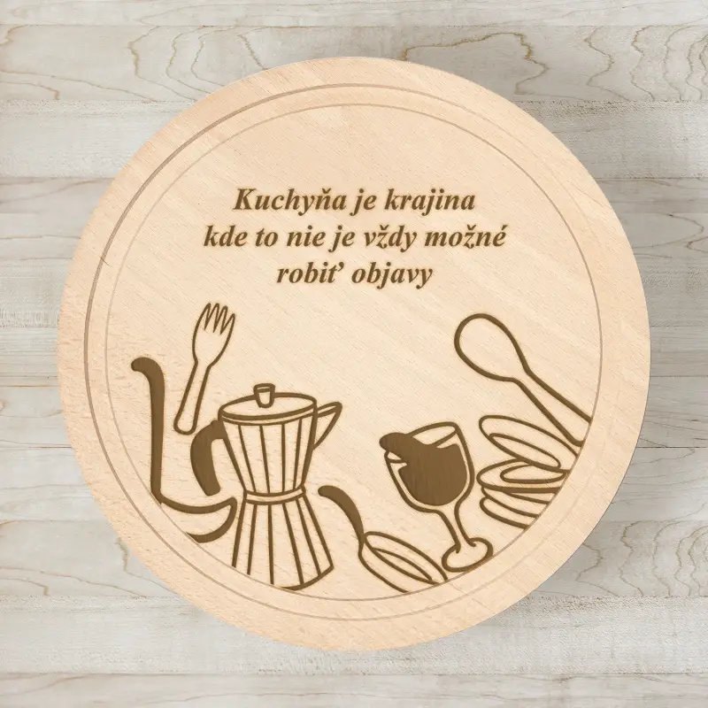 Kruhová krájacia doska s personalizáciou - Cooking