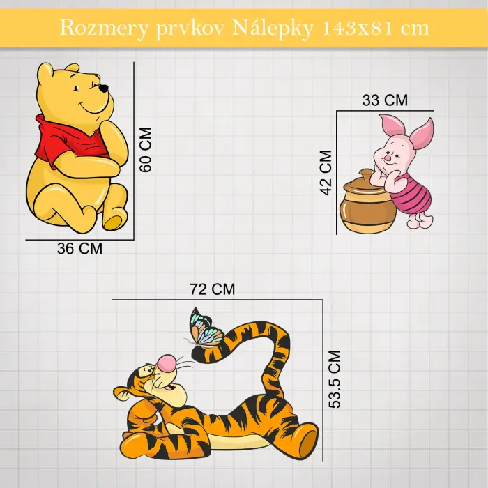 Nálepka na stenu - Winnie