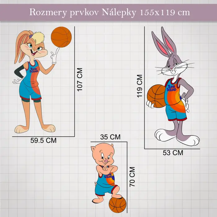 Nálepka na stenu - Looney Tunes