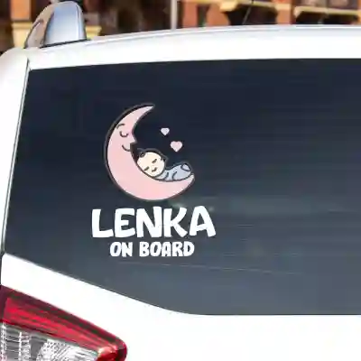 Nálepka na auto - Baby Moon