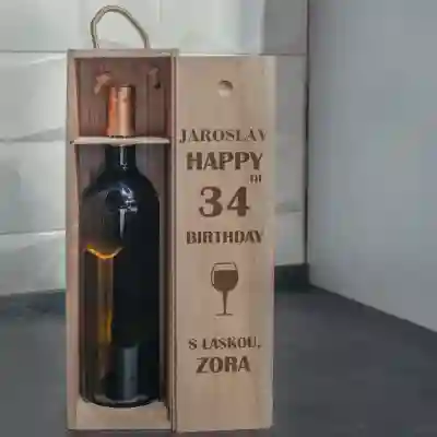 Personalizovaná vínná krabička - Happy Birthday