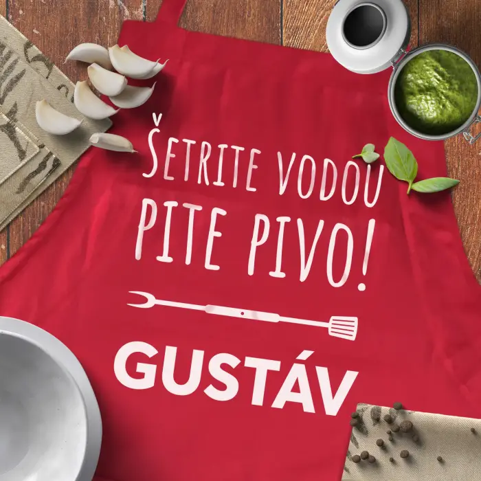 Personalizovaná kuchynská zástera - Uchráňte vodu