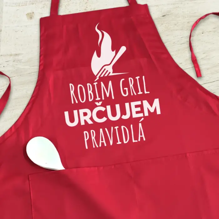 Personalizovaná kuchynská zástera - Ja robím gril, ja určujem pravidlá