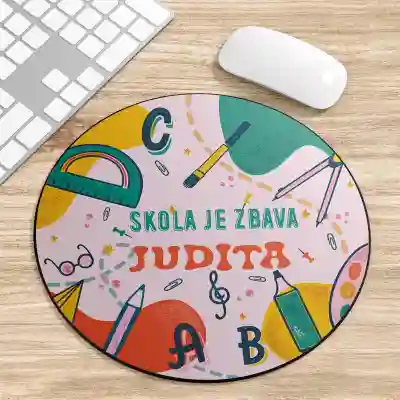 Personalizovaná myšia podložka - Kreslená škola