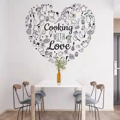 Nálepka na stenu - Cooking with Love