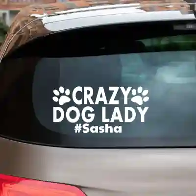 Auto nálepka Dog Lady